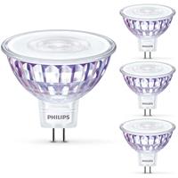 philips LED WarmGlow Lampe ersetzt 35W, GU5,3 Reflktor MR16, warmweiß, 345 Lumen, dimmbar, 4er Pack [Energieklasse A+] - 