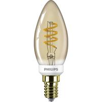 philips LED Lampe ersetzt 15W, E14 Kerzenform B35, gold, warmweiß, 136 Lumen, dimmbar, 1er Pack [Energieklasse A]