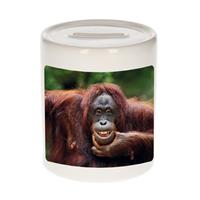 Bellatio Dieren foto spaarpot gekke orangoetan 9 cm - apen spaarpotten jongens en meisjes -