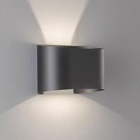 Fischer&honsel - led Außenwandleuchte wall Schwarz mit Up and Down Licht - 18cm breit
