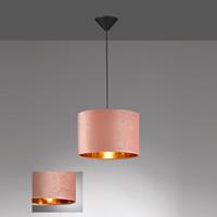 FISCHER & HONSEL Hanglamp Aura met fluwelen kap, Ø 30 cm, roze