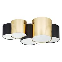 TK LIGHTING Plafondlamp Mona 5-lamps, zwart/goud