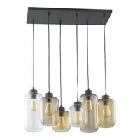 TK LIGHTING Hanglamp Marco Brown, 6-lamps, helder/bruin
