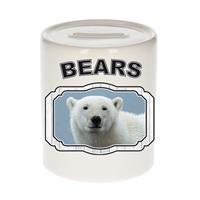 Bellatio Dieren witte ijsbeer spaarpot - bears/ ijsberen spaarpotten kinderen 9 cm -