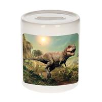 Bellatio Dieren foto spaarpot stoere t-rex dinosaurus 9 cm - dinosaurussen spaarpotten jongens en meisjes -