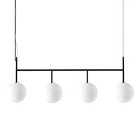 Menu TR Bulb LED-Pendel 4fl schwarz/opal glanz