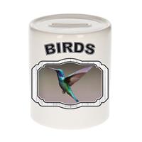 Bellatio Dieren kolibrie vogel vliegend spaarpot - birds/ vogels spaarpotten kinderen 9 cm -