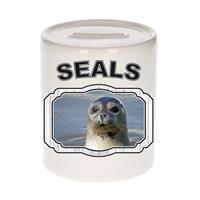 Bellatio Dieren grijze zeehond spaarpot - seals/ zeehonden spaarpotten kinderen 9 cm -