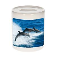 Bellatio Dieren foto spaarpot dolfijn groep 9 cm - dolfijnen spaarpotten jongens en meisjes -