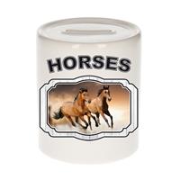 Bellatio Dieren bruin paard spaarpot - horses/ paarden spaarpotten kinderen 9 cm -