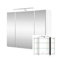 Badezimmer 3D Spiegelschrank 80 cm in weiß LAURIA-03 inkl. LED Beleuchtung, BxHxT: ca. 80x64x20 cm
