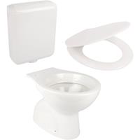 calmwaters Stand-WC mit senkrechtem Abgang im Set mit Toilettendeckel und Spülkasten - 99000184 - 