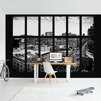 Bilderwelten Fototapete New York Fensterblick schwarz-weiß