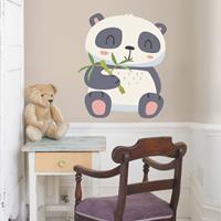 Klebefieber Wandtattoo Kinderzimmer Panda nascht am Bambus