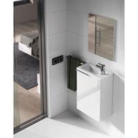 caesaroo Aufgehängt Badezimmerschrank 40 cm weiß lackiert mit spiegel | weiß - Standard - 