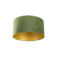 Qazqa - Lampenschirm Velours grün 50/50/25 mit goldener Innenseite - Grün