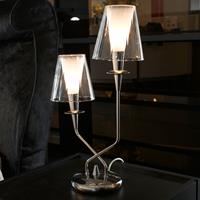 Mettallux Tafellamp Opera, 2-lamps, heldere kappen