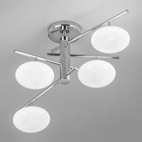 Mettallux Plafondlamp Dolce 4-lamps, chroom/witte kappen