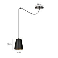 Emibig Jonkoping goud en zwarte 1L hanglamp E27