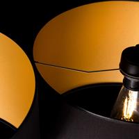 EMIBIG LIGHTING Hanglamp Roto 2 in zwart, kappen binnen goud