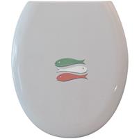 bemis 40103 6 - WC-Sitz -Dekor Fische in der Farbe Manhattan - Hochwertiger Toilettensitz aus Duroplast - WC Brille mit Metall-Scharnier - 