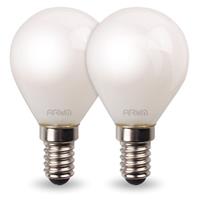 arumlighting Los mit 2 LED-Lampen E14 Frosted 4.5W Eq 40W P45 | Farbtemperatur: Warmweiß 2700K - ARUM LIGHTING