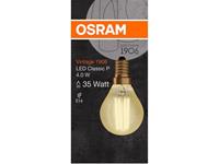 OSRAM LED druppels E14 4W Vintage Classic P goud