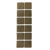 Furniture Legs Europe Bruine viltschijf vierkant 4 cm (12 stuks)