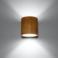 SOLLUX Wandlamp Ara als cilinder van hout