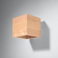 SOLLUX Wandlamp Ara als kubus van hout