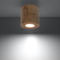 SOLLUX Plafondlamp Ara als cilinder van hout