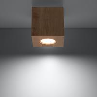 SOLLUX Plafondlamp Ara als kubus van hout