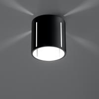 SOLLUX Plafondlamp Topa als zwarte cilinder