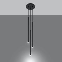 SOLLUX Hanglamp Thin, zwart, 3-lamps, Rondell