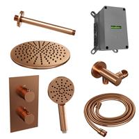 Brauer Inbouw Regendouche Set  Copper Edition Plafond Uitloop Ronde Hoofddouche 30 cm Met Handdouche 3 Standen Koper