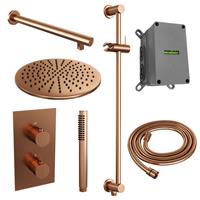 Brauer Inbouw Regendouche Set  Copper Edition Wanduitloop Ronde Hoofddouche 30 cm Met Glijstang Koper