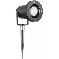 Searchlight Outdoor - grondspot op piek - 10 x 29 cm - 3W LED incl. - IP44 - zwart