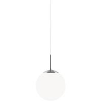Hanglamp met opaalglazen kap E27 fitting 'Nordlux Cafe 15' zilver