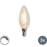 LUEDD 3er Set LED E14 dimmbare Kerzenlampen B35 5W 470lm 2700K - 