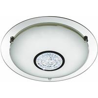 Searchlight Bathroom - plafondlamp badkamer - Ø 42 x 9 cm - 18W LED incl. - IP44 - chroom