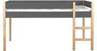 Möbilia Hochbett mit Leiter, inkl. Lattenrost, grau / natur, 99 x 218 x 210 cm natur/grau Gr. 90 x 200
