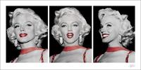 Pyramid Marilyn Monroe Red Dress Triptych Kunstdruk 50x100cm