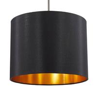 Lucande Patrik textiel-hanglamp Ø30cm zwart