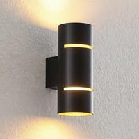 Lindby Deora LED-Wandampe rund, schwarz-kupfer