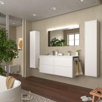 Muebles Ideal badkamermeubel 120cm mat wit met spiegel en spiegellamp