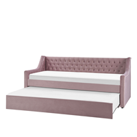 beliani Platzsparendes Tagesbett Samtstoff rosa 90 x 200 cm mit Lattenrost Montargis - Rosa