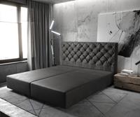 DELIFE Boxspringgestell Dream-Great 180x200 Lederimitat Anthrazit