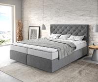 DELIFE Boxspringbett Dream-Great 160x200 Mikrofaser Anthrazit