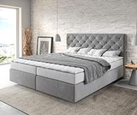 DELIFE Boxspringbett Dream-Great 180x200 Mikrofaser Grau