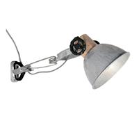 steinhauer Wandleuchte Wandlampe Wohnzimmerleuchte verstellbar Holz Spotlampe, Metall, 1x E27 Fassung, DxH 15x37 cm